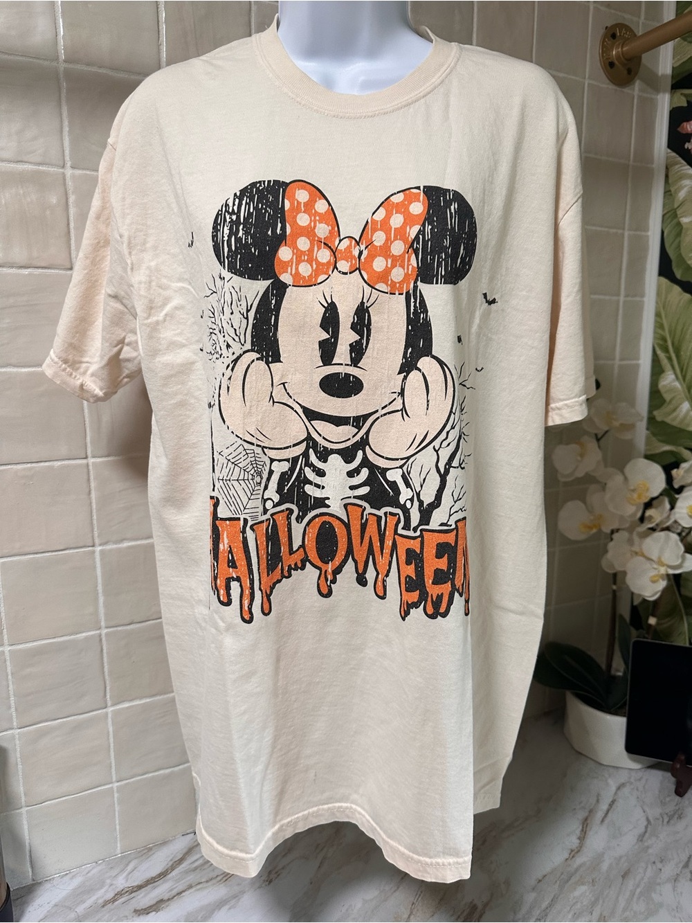 Halloween Minnie Mouse Cotton T-Shirt - L